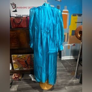 Turquoise metallic dress